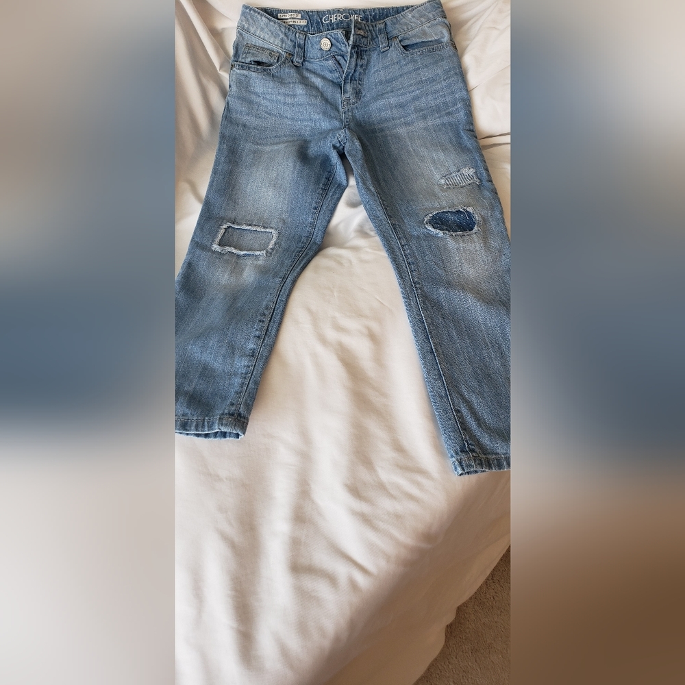 Cherokee Girl's Patchwork Denim Jeans Size 12